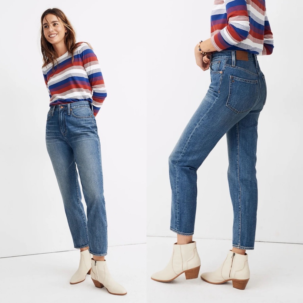 NWT Madewell The Momjean in Downey Wash Blue
